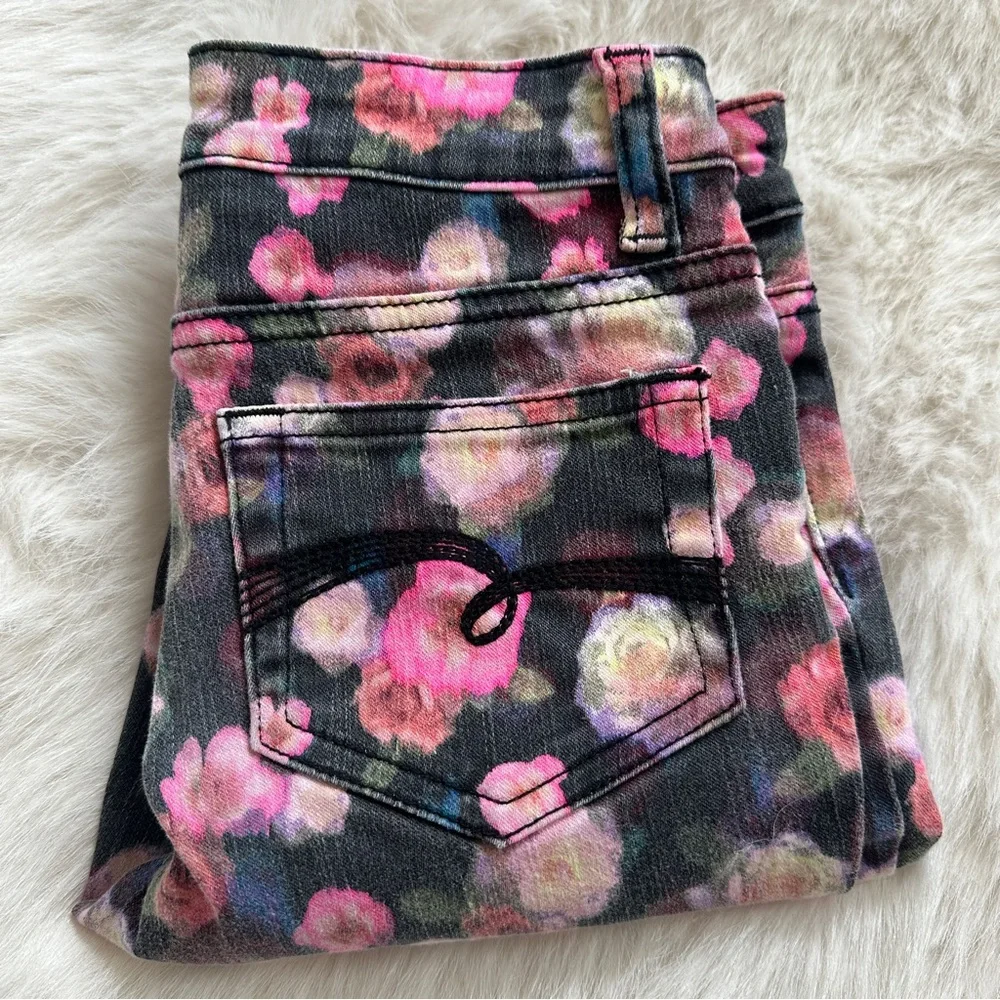 Justice floral print skinny jeans size girls 10 - Picture 11 of 11